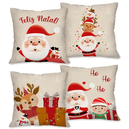 Toque de Natal - Kit 4 Capas de Almofadas Natalinas